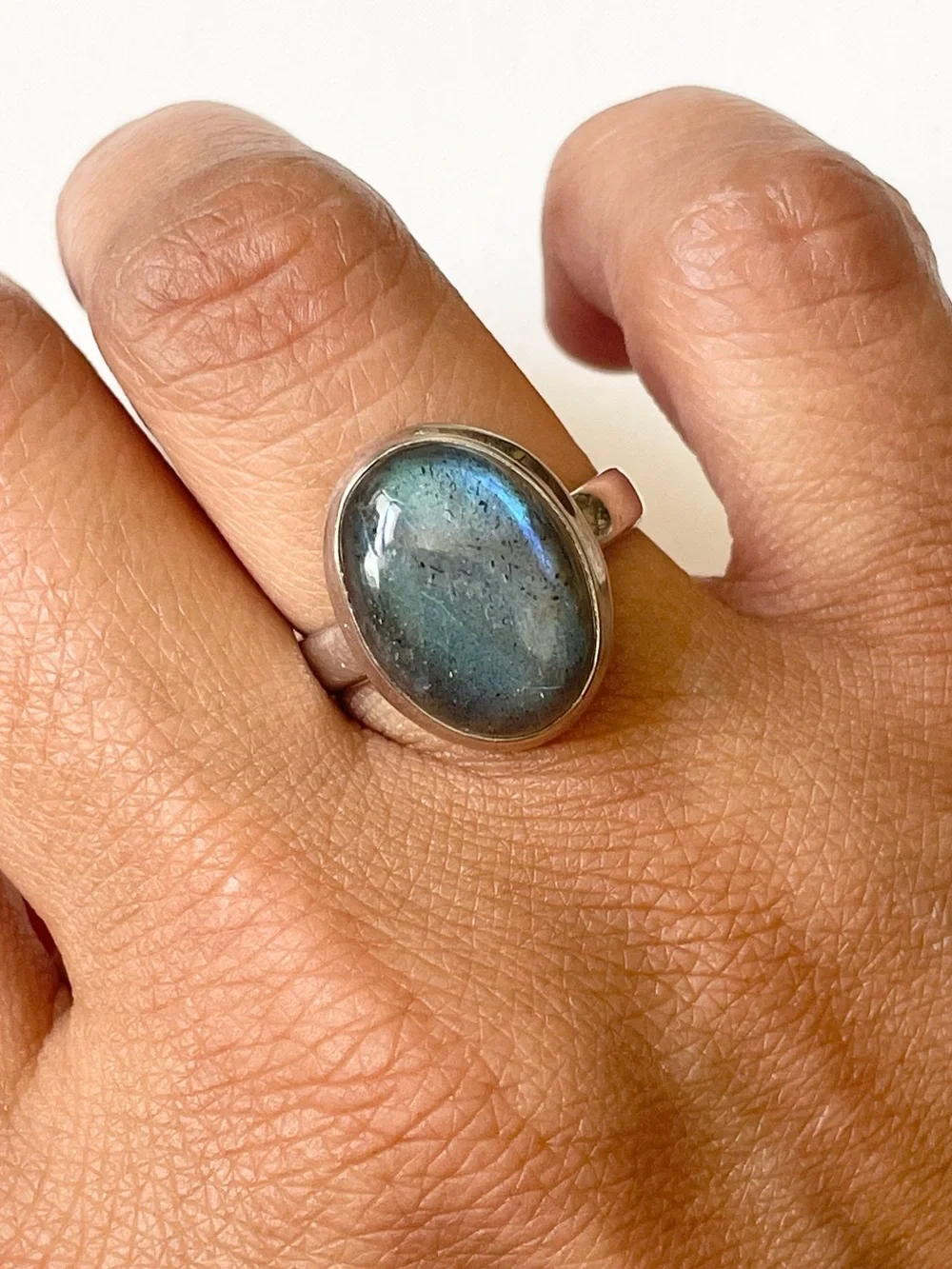 925 Sterling Silver Labradorite Ring! US:9
